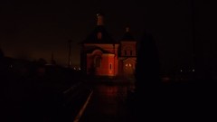 Оптина ночью.  Преображенский храм