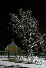 Зимняя Оптина ночью