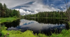 Тишина на лесном озере (снимок сделан 16 июня 2016 г.)